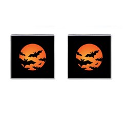 Halloween Bats Moon Full Moon Cufflinks (square) by Cendanart