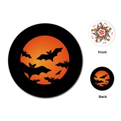 Halloween Bats Moon Full Moon Playing Cards Single Design (round) by Cendanart