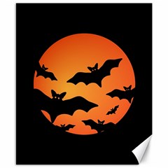 Halloween Bats Moon Full Moon Canvas 8  X 10  by Cendanart