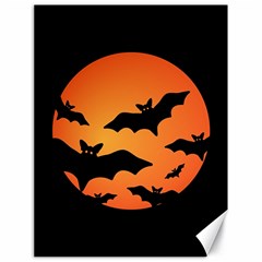 Halloween Bats Moon Full Moon Canvas 18  X 24 