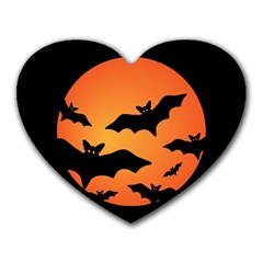 Halloween Bats Moon Full Moon Heart Mousepad