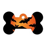 Halloween Bats Moon Full Moon Dog Tag Bone (One Side) Front