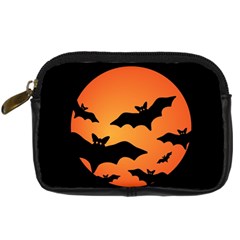 Halloween Bats Moon Full Moon Digital Camera Leather Case by Cendanart