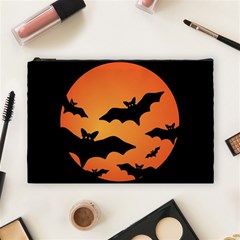 Halloween Bats Moon Full Moon Cosmetic Bag (large) by Cendanart