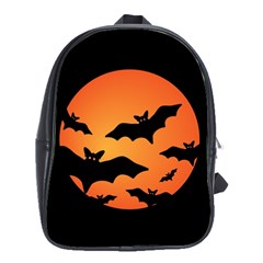 Halloween Bats Moon Full Moon School Bag (large) by Cendanart