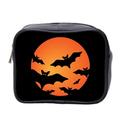 Halloween Bats Moon Full Moon Mini Toiletries Bag (two Sides) by Cendanart