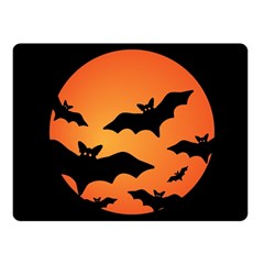 Halloween Bats Moon Full Moon Fleece Blanket (small) by Cendanart