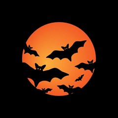 Halloween Bats Moon Full Moon Play Mat (rectangle) by Cendanart