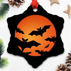 Halloween Bats Moon Full Moon Ornament (snowflake) by Cendanart