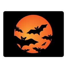 Halloween Bats Moon Full Moon Two Sides Fleece Blanket (small) by Cendanart