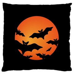 Halloween Bats Moon Full Moon Standard Premium Plush Fleece Cushion Case (two Sides) by Cendanart