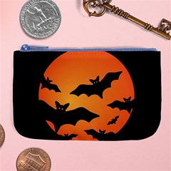 Halloween Bats Moon Full Moon Large Coin Purse by Cendanart