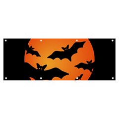 Halloween Bats Moon Full Moon Banner And Sign 8  X 3  by Cendanart