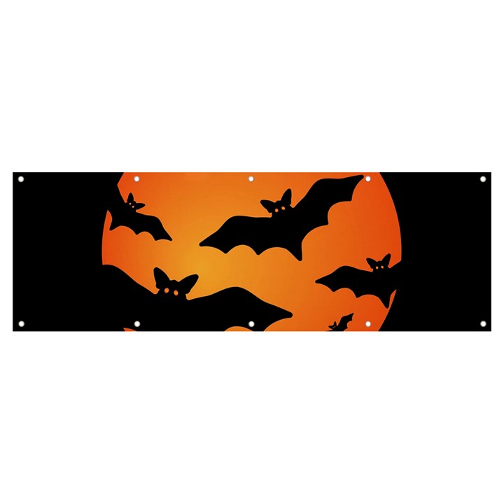 Halloween Bats Moon Full Moon Banner and Sign 12  x 4 