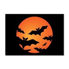 Halloween Bats Moon Full Moon Crystal Sticker (a4) by Cendanart