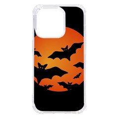 Halloween Bats Moon Full Moon Iphone 14 Pro Tpu Uv Print Case by Cendanart