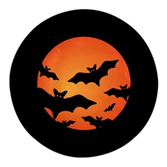 Halloween Bats Moon Full Moon Round Glass Fridge Magnet (4 Pack) by Cendanart