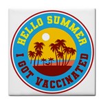 Vaccination Summer Tile Coaster Front