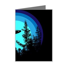 Ufo Alien Night Sky Night Mini Greeting Card by Cendanart