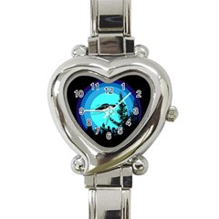 Ufo Alien Night Sky Night Heart Italian Charm Watch by Cendanart