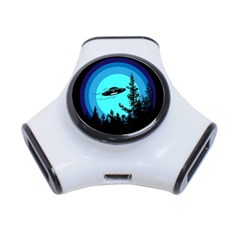 Ufo Alien Night Sky Night 3-port Usb Hub by Cendanart