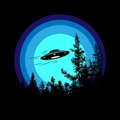 Ufo Alien Night Sky Night Play Mat (rectangle) by Cendanart