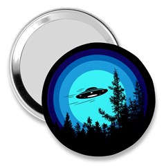 Ufo Alien Night Sky Night 3  Handbag Mirrors by Cendanart