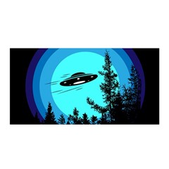 Ufo Alien Night Sky Night Satin Wrap 35  X 70  by Cendanart