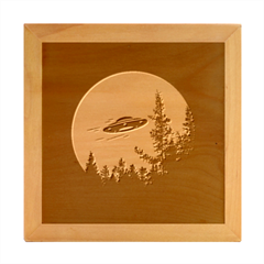 Ufo Alien Night Sky Night Wood Photo Frame Cube by Cendanart