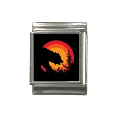 Forest Bear Silhouette Sunset Italian Charm (13mm) by Cendanart