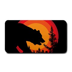 Forest Bear Silhouette Sunset Medium Bar Mat by Cendanart