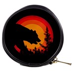 Forest Bear Silhouette Sunset Mini Makeup Bag Front