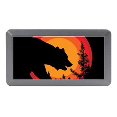 Forest Bear Silhouette Sunset Memory Card Reader (mini) by Cendanart