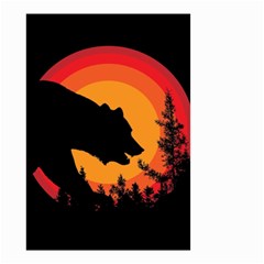 Forest Bear Silhouette Sunset Small Garden Flag (two Sides) by Cendanart