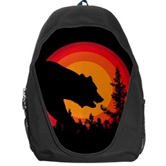 Forest Bear Silhouette Sunset Backpack Bag by Cendanart