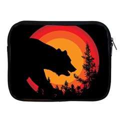 Forest Bear Silhouette Sunset Apple Ipad 2/3/4 Zipper Cases by Cendanart