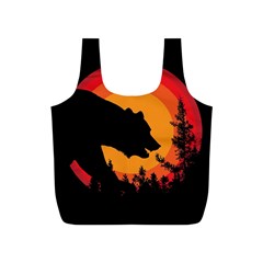 Forest Bear Silhouette Sunset Full Print Recycle Bag (s) by Cendanart