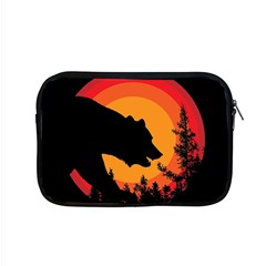 Forest Bear Silhouette Sunset Apple Macbook Pro 15  Zipper Case by Cendanart