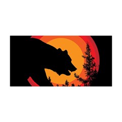 Forest Bear Silhouette Sunset Yoga Headband by Cendanart