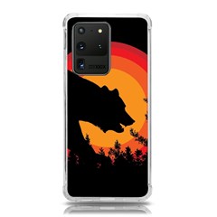 Forest Bear Silhouette Sunset Samsung Galaxy S20 Ultra 6 9 Inch Tpu Uv Case by Cendanart