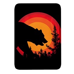 Forest Bear Silhouette Sunset Rectangular Glass Fridge Magnet (4 Pack) by Cendanart