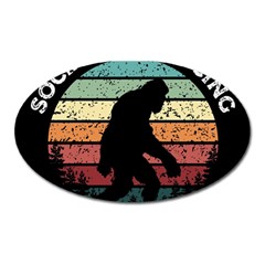 Monster Yeti Social Distance Monkey Oval Magnet by Cendanart