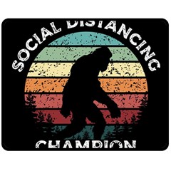 Monster Yeti Social Distance Monkey Fleece Blanket (medium) by Cendanart