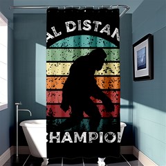 Monster Yeti Social Distance Monkey Shower Curtain 36  X 72  (stall)  by Cendanart