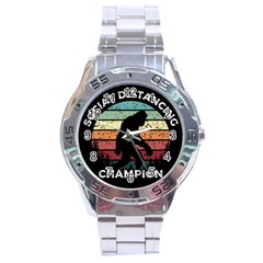 Monster Yeti Social Distance Monkey Stainless Steel Analogue Watch by Cendanart