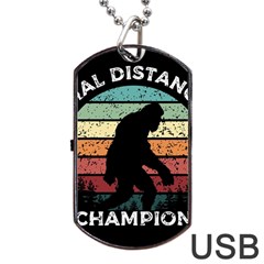 Monster Yeti Social Distance Monkey Dog Tag Usb Flash (one Side) by Cendanart