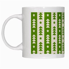 Christmas Green Tree Background White Mug by Cendanart