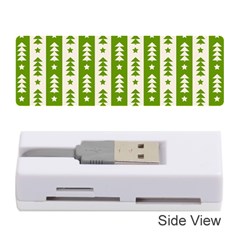 Christmas Green Tree Background Memory Card Reader (stick) by Cendanart