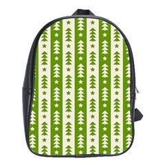 Christmas Green Tree Background School Bag (xl)