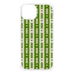 Christmas Green Tree Background Iphone 13 Tpu Uv Print Case by Cendanart